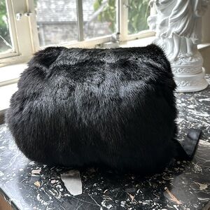 Black fur MUFF